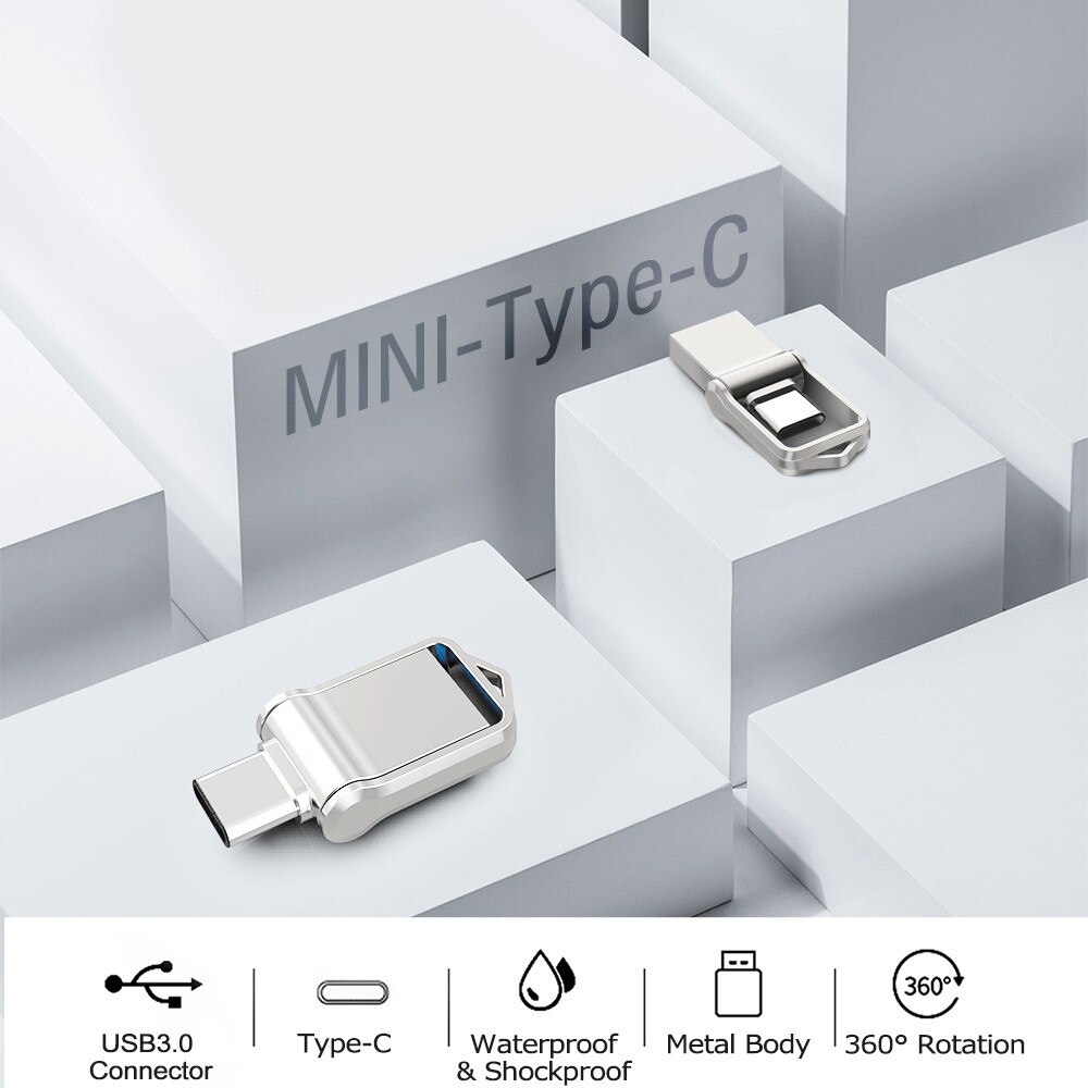 Mini disco da 32GB 64GB 128GB tipo C Ultra Dual USB 3.0 Flash Drive Memory Stick Thumb Drive U Disk