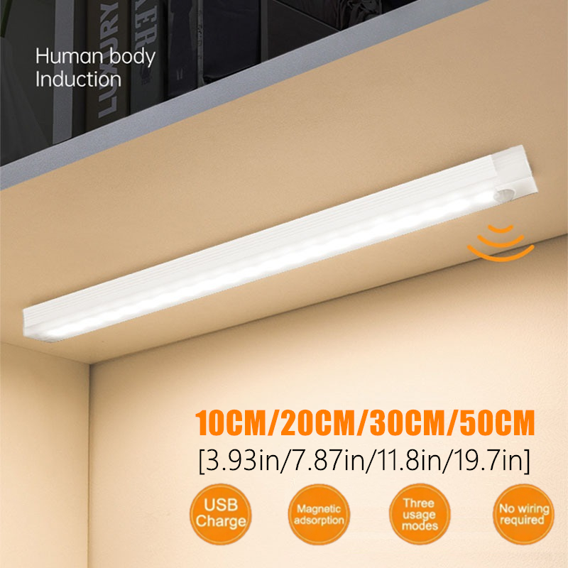 Drahtlose LED Nachtlicht Bewegung Sensor Licht USB Unter Schrank Licht Für Küche Schrank Schlafzimmer Kleiderschrank Sensor Innen Beleuchtung