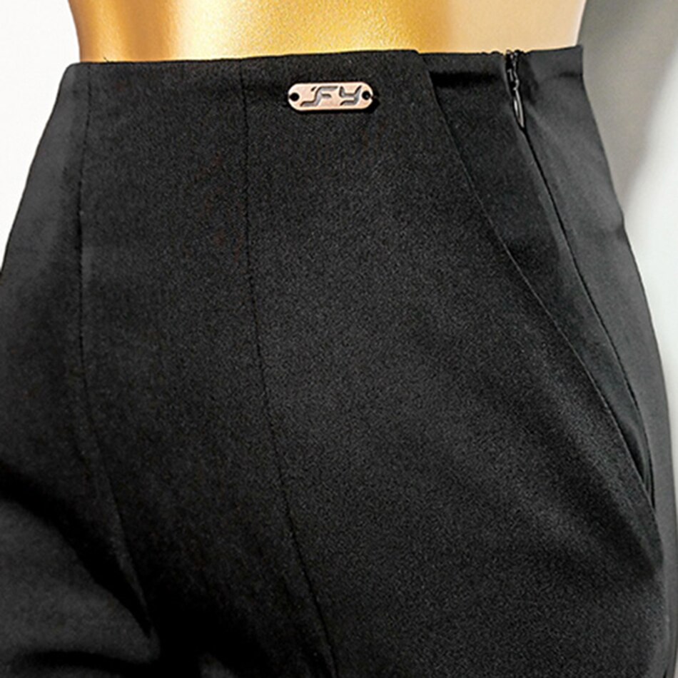 W714 Latin Dance Trousers Women Bare Knee Hole Latin Dance Pants Ballroom Samba Tango Chacha Belly Dancing Performamnce