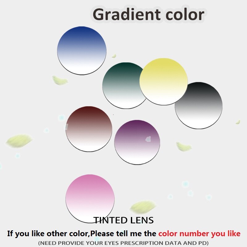 MR-8 Super Tough 1.56 1.61 1.67 Tinted Gradient Lens Dyeing Color Optical Lenses Prescription Sunglasses Myopia Sun Glasses Dye: PURPLE / 1.56