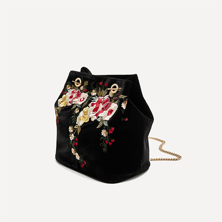 crossbody bag for women leather handbag luxury handbags women bags Embroidery flower chain shoulder bag sac a main: Default Title