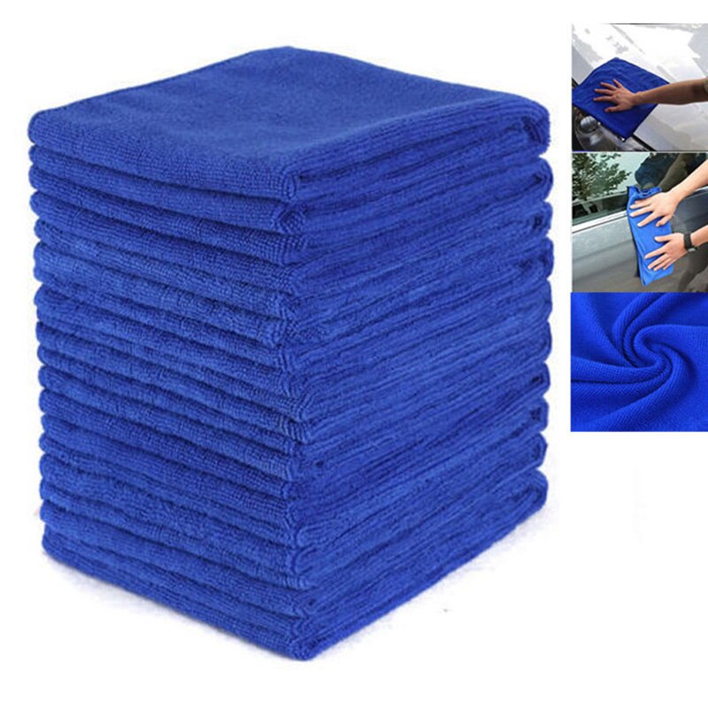Sæt kit mikrofiber vandabsorberende ren vask skylning detaljer 30*30cm blå bil hjem 50 stk tilbehør håndklæder del