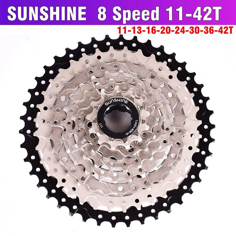 SUNSHINE MTB Bike Freewheel For 8 speed 8S 11-32 36 40 42T MTB Mountain Bike Flywheel 8 24 Speed Cassette Sprocket: 8S 11-42T