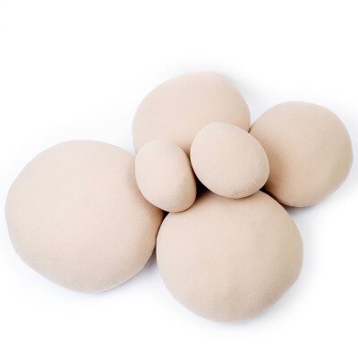 3d simulation sæde stol gulv sten pude småsten dekorative puder boligindretning baby sjove børn plys legetøj: Abrikos / 60 x 50 x 22cm