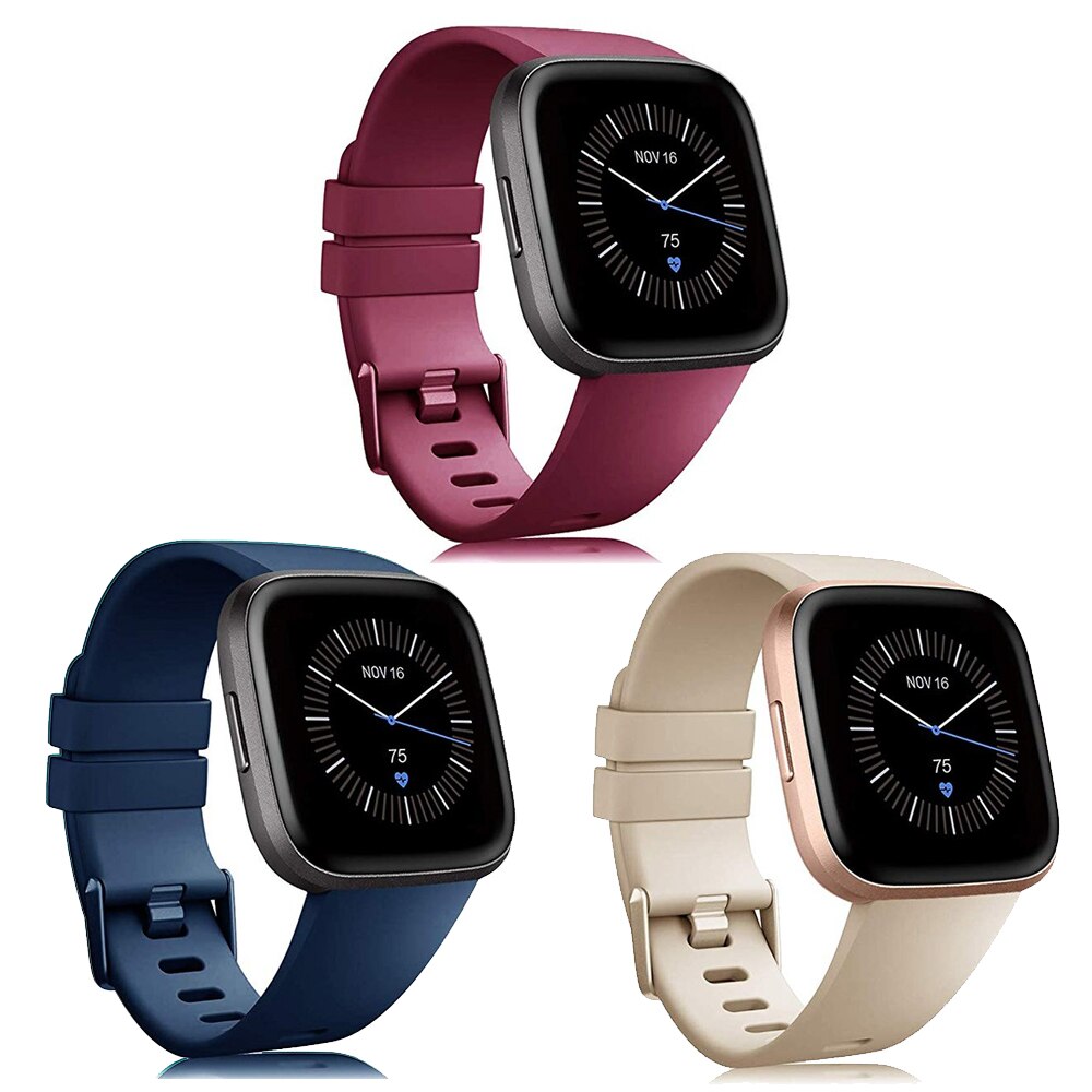 3pcs Strap For Fitbit Versa 2 Band Soft Silicone Wrist Waterproof Replacement Watch Strap For Fitbit Versa/Versa 2: 5 / S