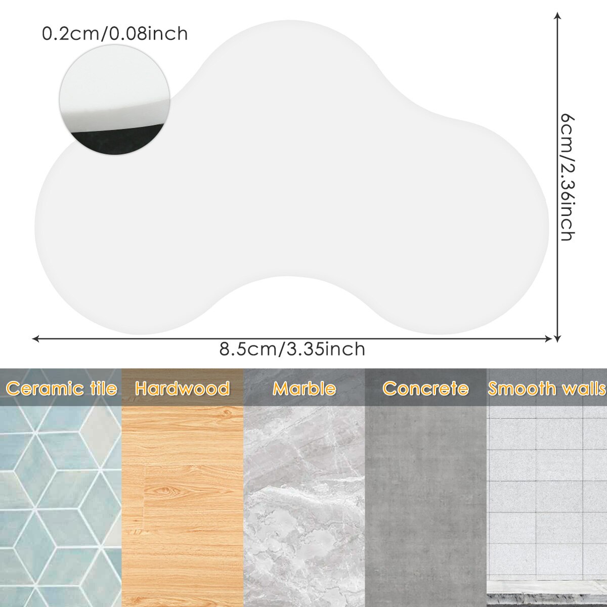 12pcs Rug Gripper Carpet Anti Slip Anti Curling Patch Reusable Washable Carpet Patch Fixed Sticker Floor Rug Mat Tape Corner Pad: white-small