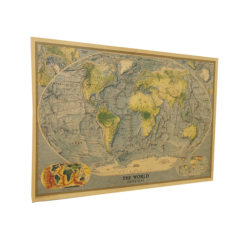 1 Pcs Wall maps of the world 72*51cm Student stationery School stylistic album decorative wall stickers Stylistic student school