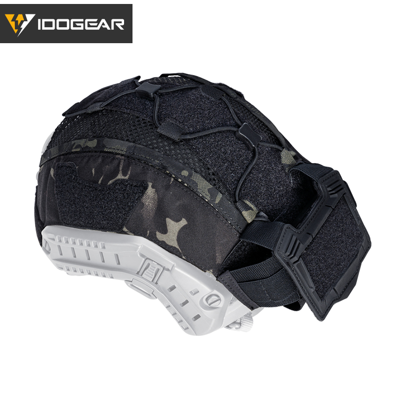 IDOGEAR Taktische Helmabdeckung für maritimen Helm mit NVG-Batterietasche Jagd 3812: L / Schwarz