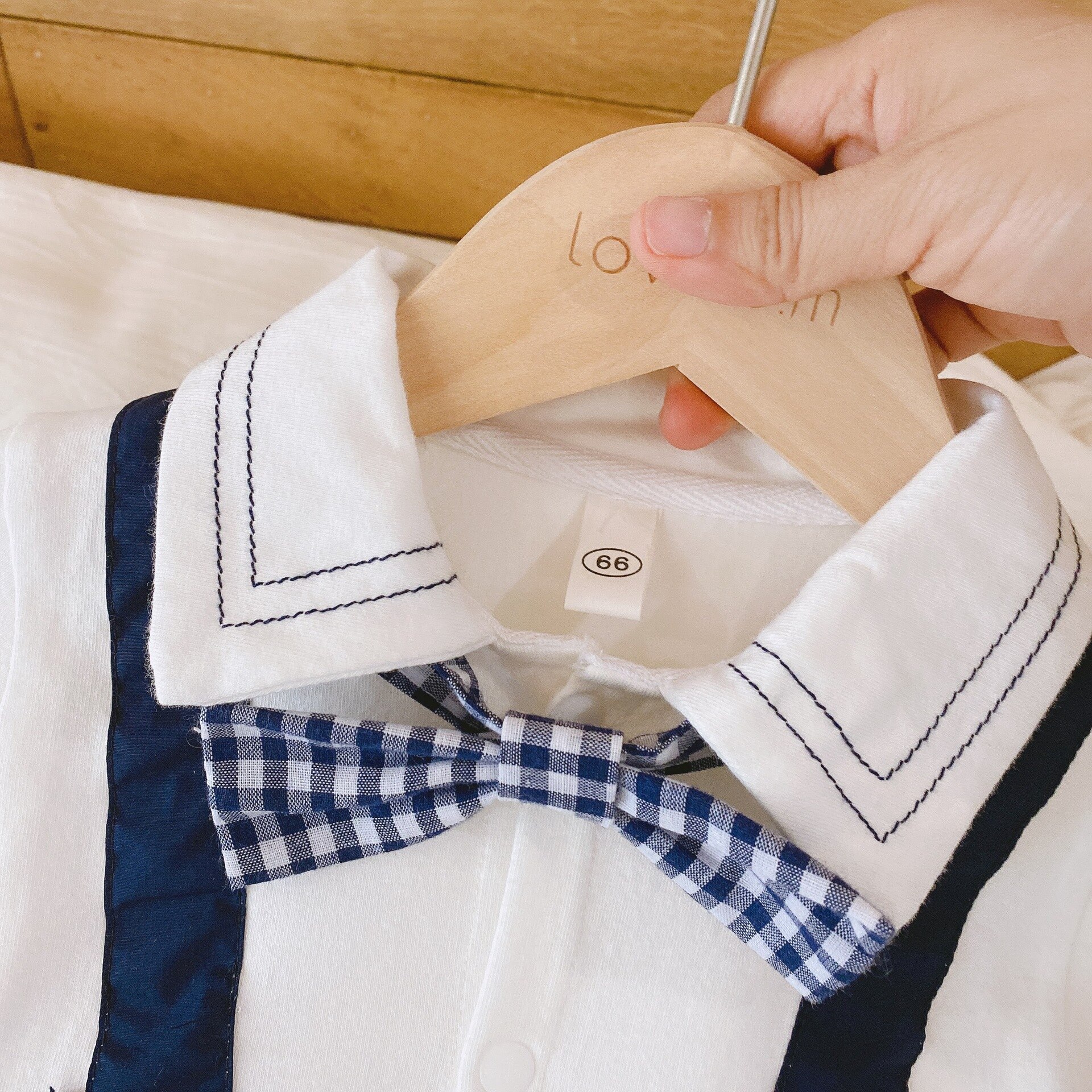 herbst Baby Junge Band Gefälschte Zwei-Stück Plaid Lange Ärmeln Krabbeln Kleidung Baby jungen kleidung