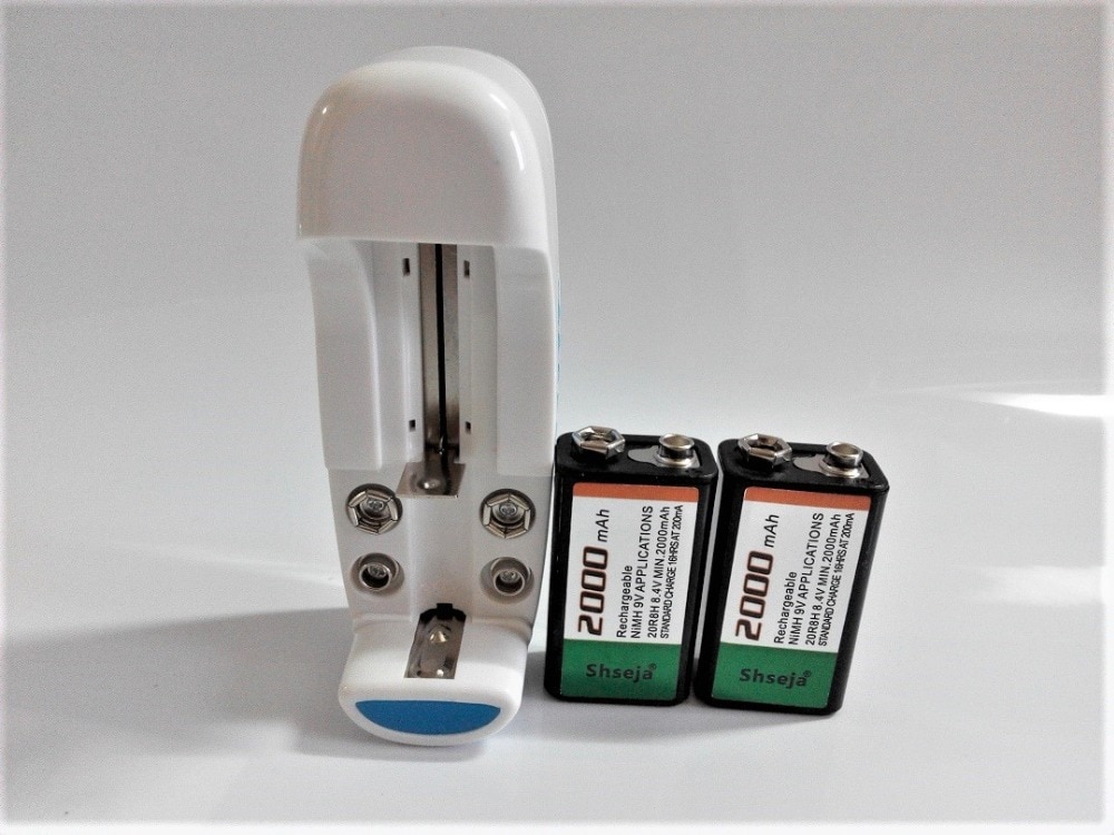 Shsee – batterie Rechargeable NI-MH 9V 6F22 2000mAh, chargeur intelligent 9V à courant élevé,