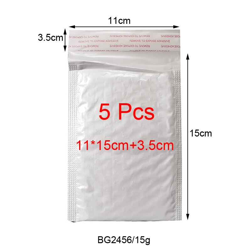 5 Stuks Van Verschillende Specificaties Witte Zak Schuim Envelop Foam Folie Kantoor Verpakking Envelop Vochtwerende Trillingen Tas: 5 Pcs 11x15cm