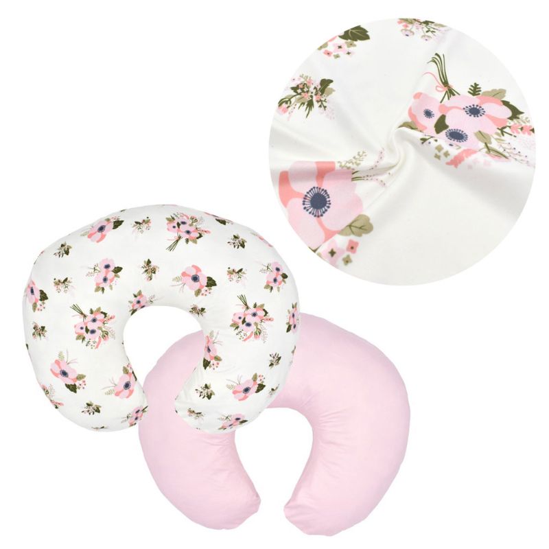 2 Pack Nursing U Pillow Cover Soft Removable and Washable with Hidden Zip Newborn Baby Breastfeeding Pillow Cover