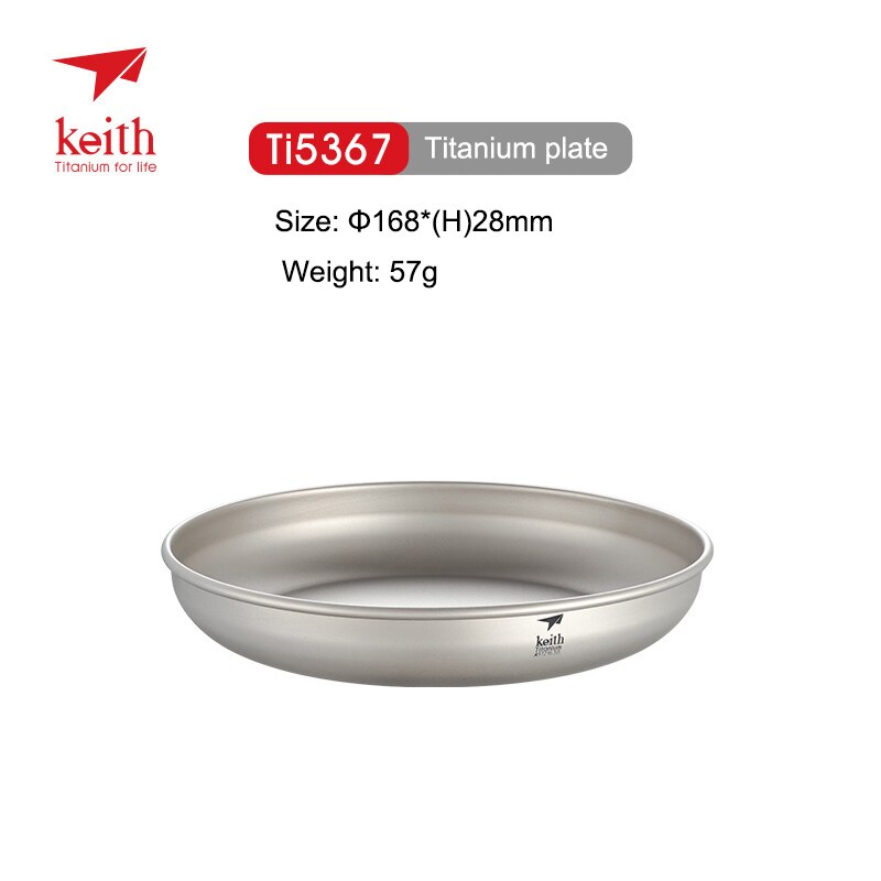 Keith ultralett titanplate utendørs campingpanne oppvask servise kokekar 30g-70g: Ti5367