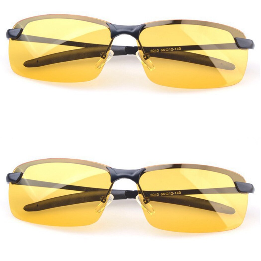 Gafas para conducir de noche antideslumbrantes, gafas Vintage de lujoso, gafas de sol de visión nocturna UV400 para hombre, gafas cuadradas sin montura