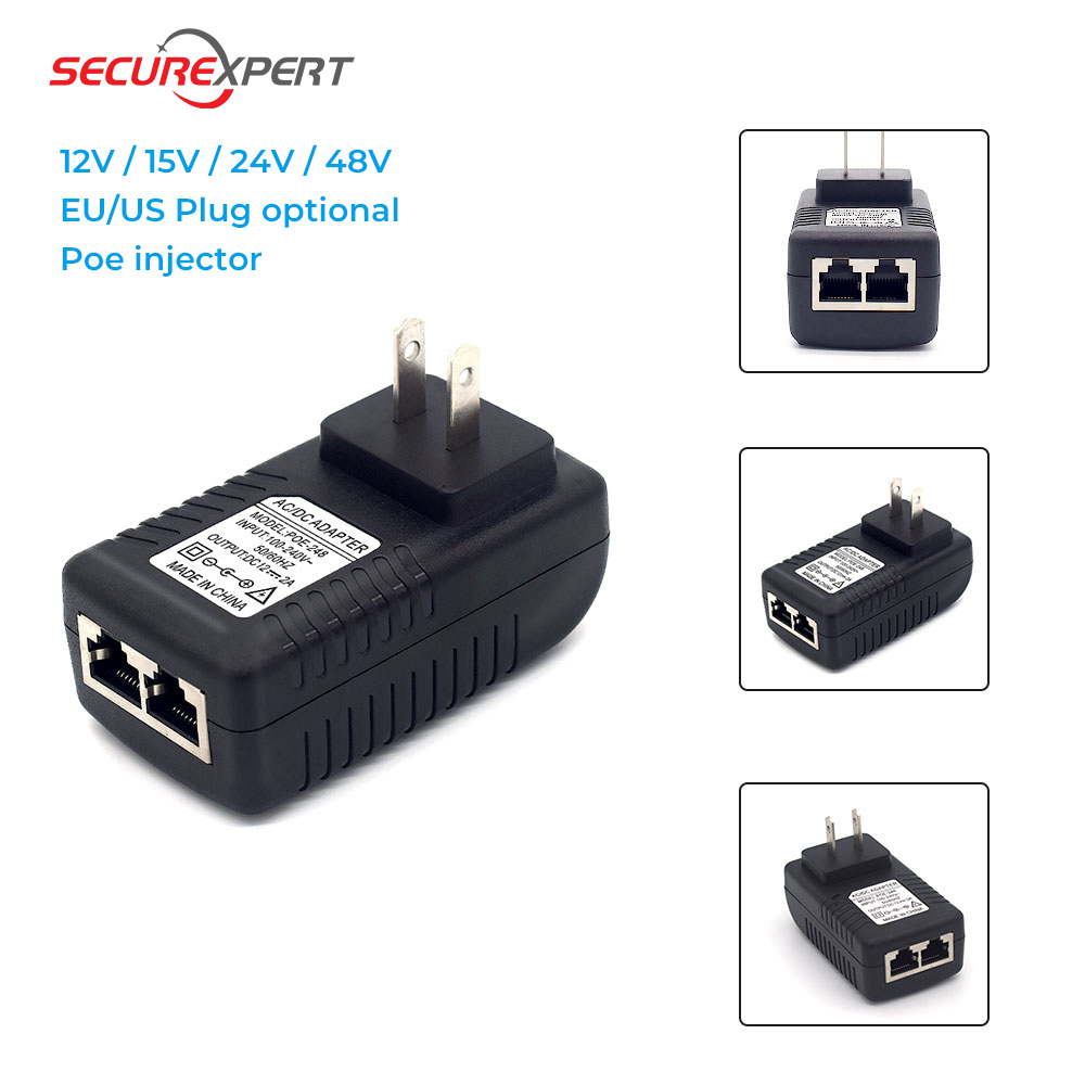 POE adapter Power POE RJ45 splitter ethernet 10 100M Network Switch Cable injector DC48V 12V 0.5A 2A cctv camera tester