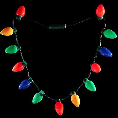 Collier ampoule de noël jusqu'à lumière LED, décoration scintillante pour fête, pour adultes ou enfants