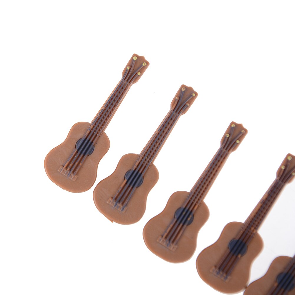 1/12 Cute Wood Craft Ornaments Scale Doll house Miniature Guitar Accessories Instrument DIY Part for Home Decor Kids