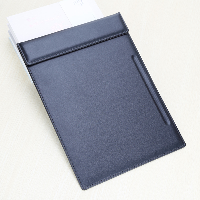 35*25cm PU Leather File A4 Paper Clipboard Meeting Report Clip Board Take Note Writing Pads with Pen Slot