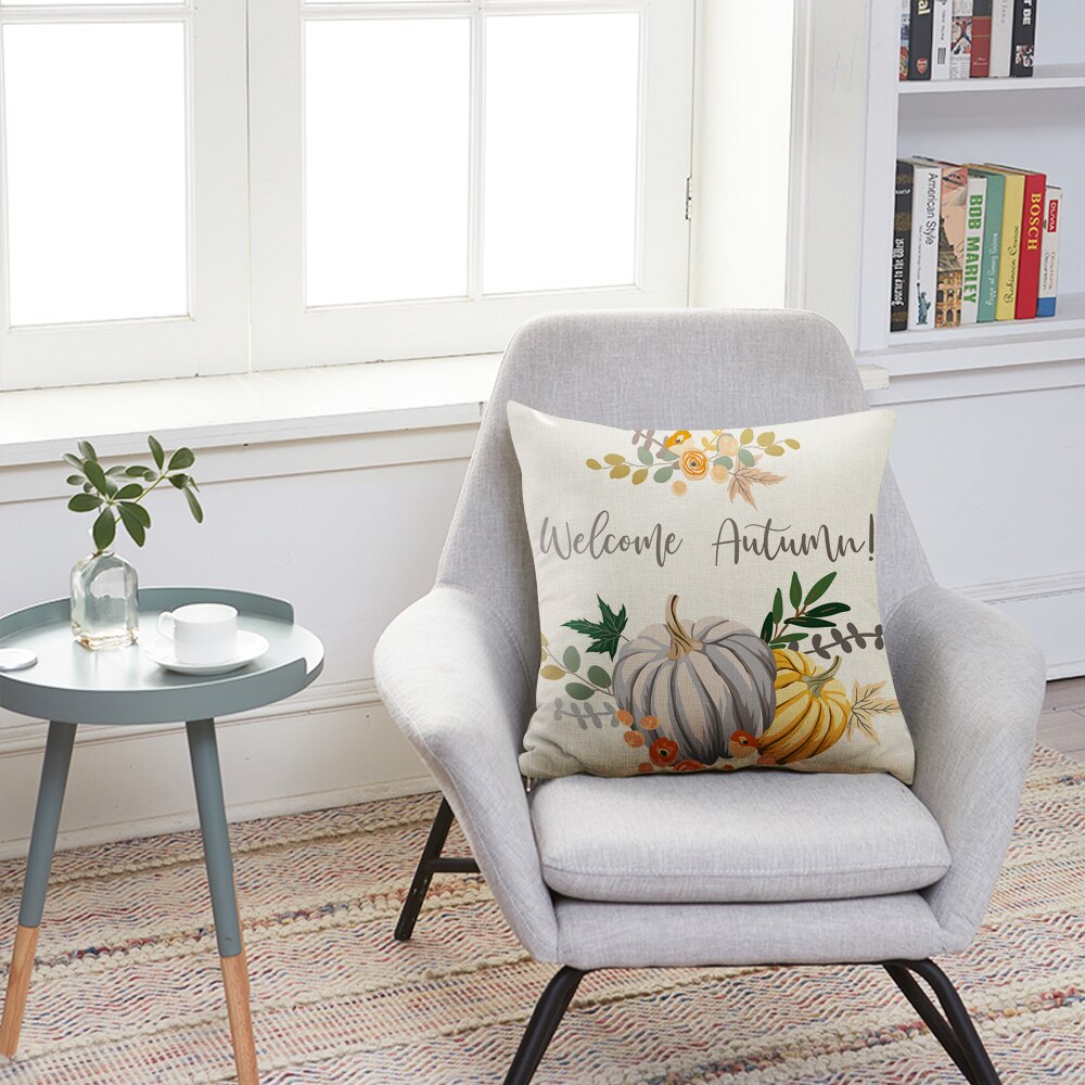 Kussensloop 45X45Cm Kussenhoes Kussensloop Voor Thuis Sofa Stoel Decoratieve Gelukkig Fall Thanksgiving Dag Thuis decoratie 1Pc