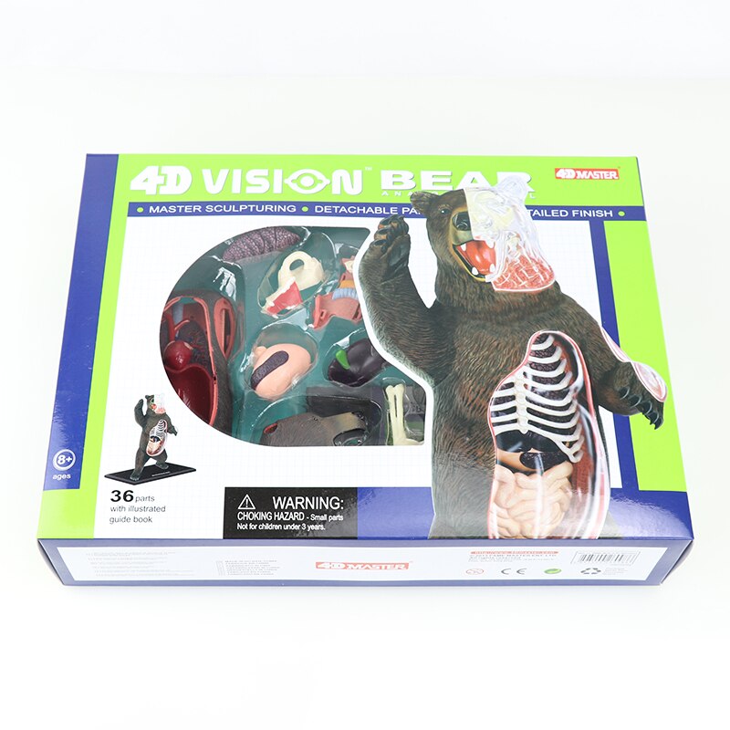 Simulatie dier pop 4d meester puzzel assemblage speelgoed wezen gevogelte kat hond paard varken haai walvis orgaan anatomie: Zwarte beer