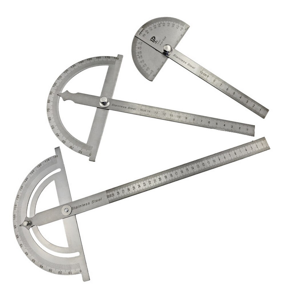 150mm 300mm Stainless Steel 180 degree Protractor Angle Finder Rotary Measuring Ruler Machinist Tool Craftsman Ruler goniometer