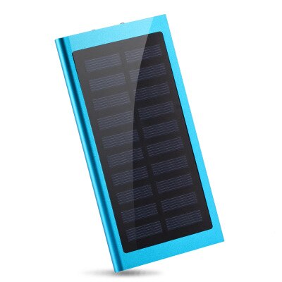 Solar Power Bank Portable Mobile Power Bank Fast Charging 30000mAh External Battery Smartphone LED Lighting Waterproof Battery: blue