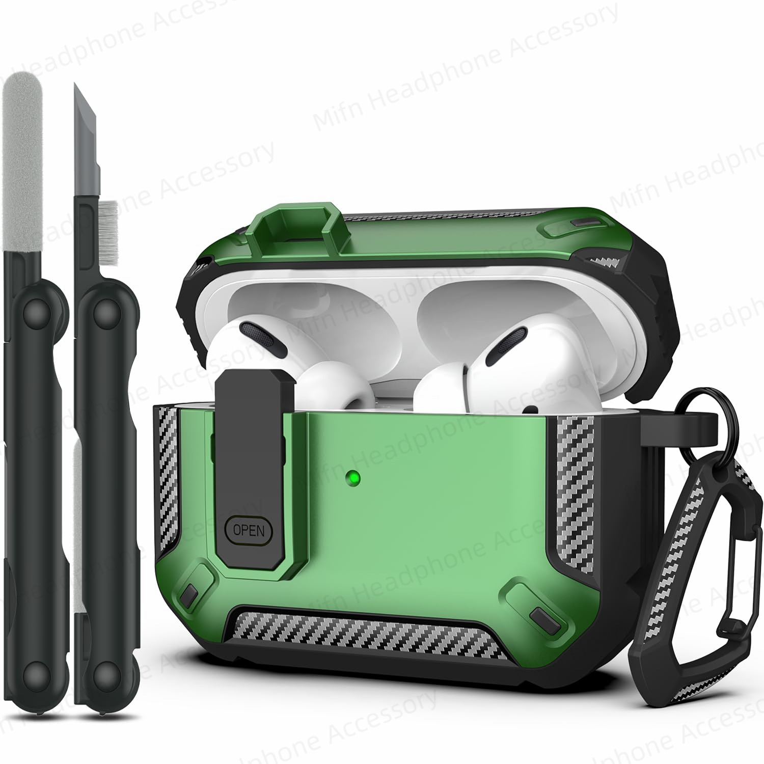 AirPod Pro switch case with Cleaner Kit Luxury Fall Prevention TPU Protective Cover For AirPod Pro 3rd/2nd Generation Case: 3XS / BROWN