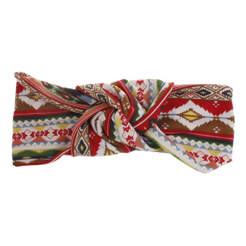 Boho Headband Retro Floral Style Head Wrap Scarf Stretchy Moisture Cross Hair Band Accessories For Women And Girls: 09