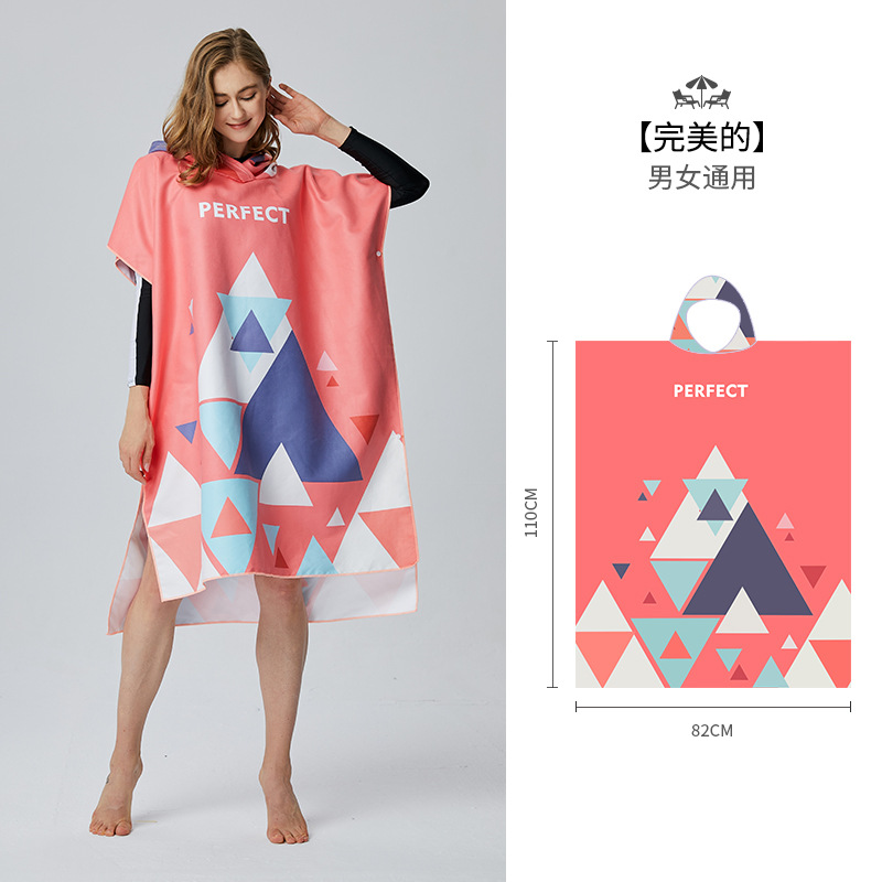 Surfen Poncho Kleid Handtuch Mikrofaser Bademantel Ponchos Surfer Kleid zum Surfen Schwimmen Tauchen Strand unisex: Rosa