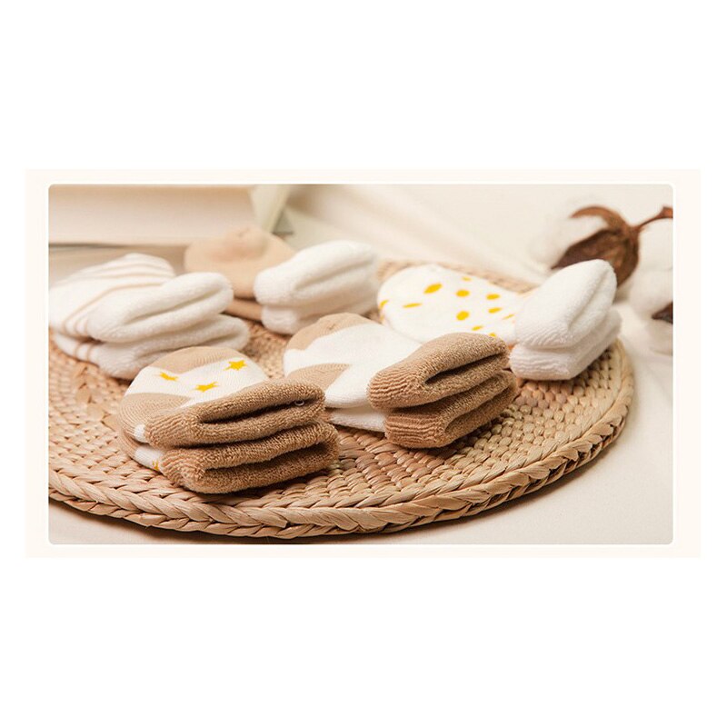 5 pares/lote bebê meias de algodão de inverno infantil meias do bebê menina menino antiderrapante 0-6 meses toddle recém-nascidos meias curtas