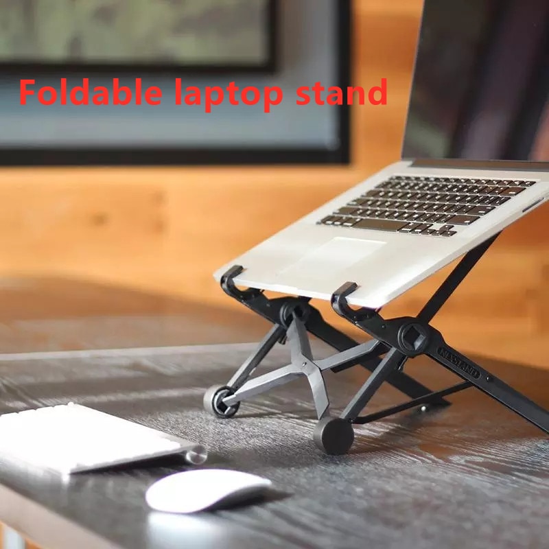 Laptop Stand Folding Portable Viewing Angle/Height Adjustable Office Laptop Notebook Bracket Universal Nylon Stand