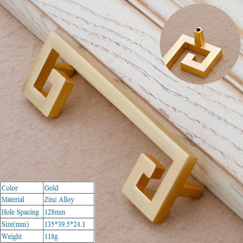 Zink legering möbler skåp hårdvara dörrhandtag kinesisk stil imitation koppar antik guld dekorativa sovrum hårdvara knoppar: 6916-128mm