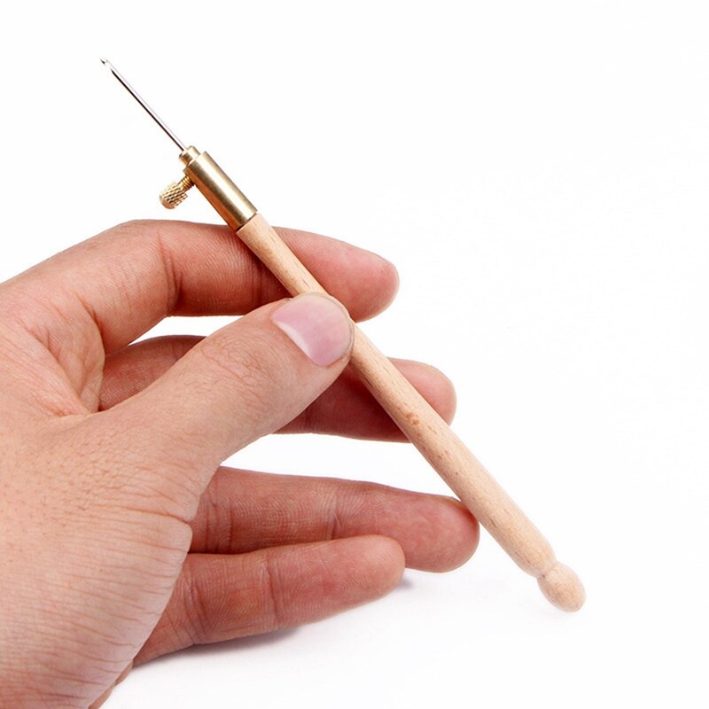household Crochet Hook With Solid Wood Handle Household Crochet Hook For Embroidery with solid wood handle