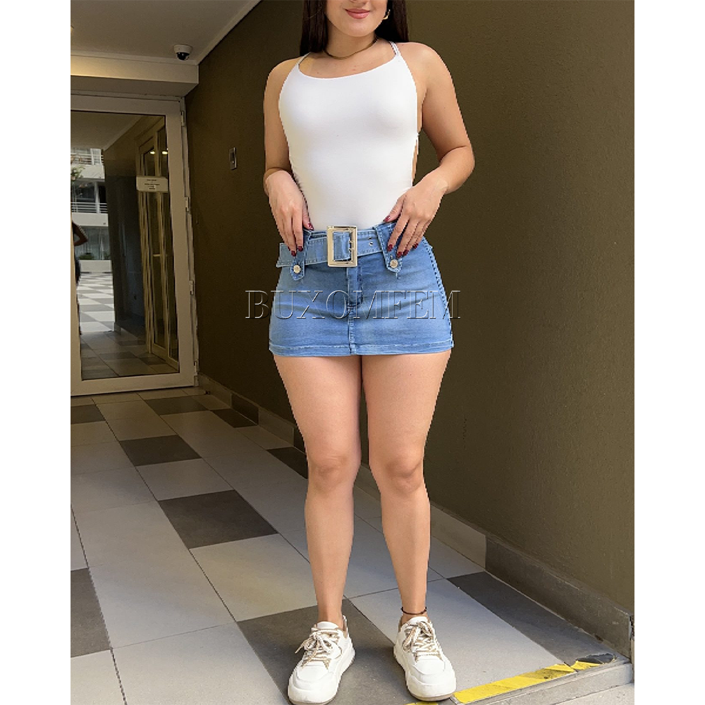 Summer Stylish Tight Miniskrit Slim Fit Adjustable Colorful Short Skrits with Belt Individualretro Unique Home Wear