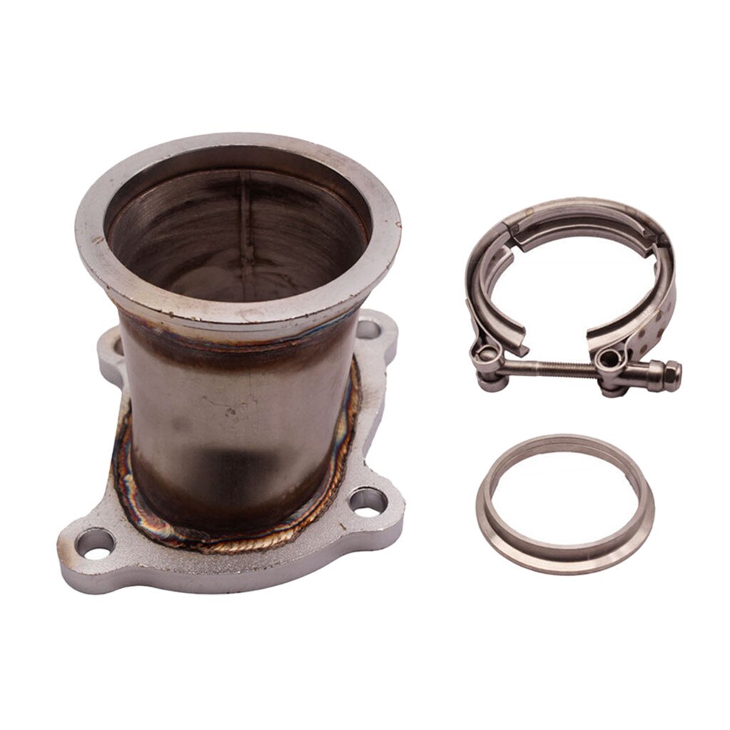 Ct26 4 bultar  to 2.5 "v-band fläns turbo adapter rostfri s adapter + klämma