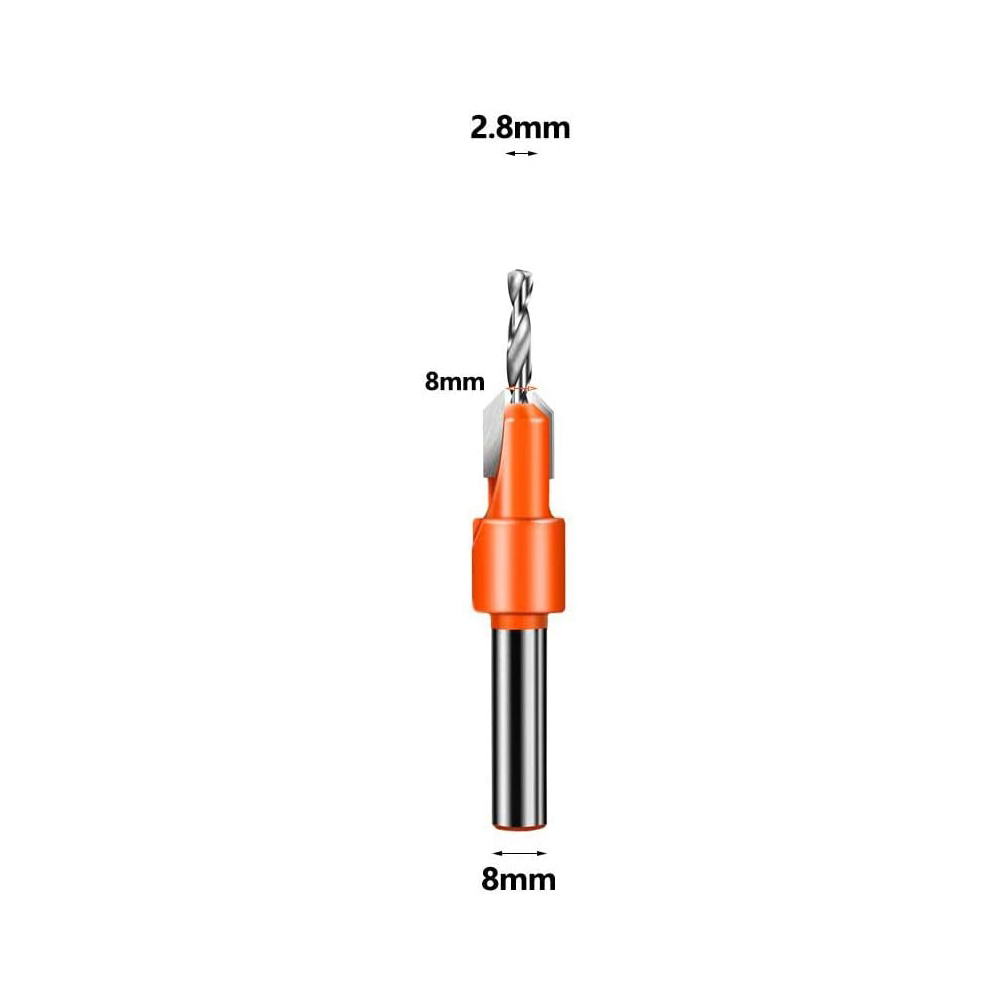 Hout Gat Verzinkboor Boor Set, boor Hout Houtbewerking Boren Voor Hout Schroef Cutter Met Inbussleutel: 2.8x8