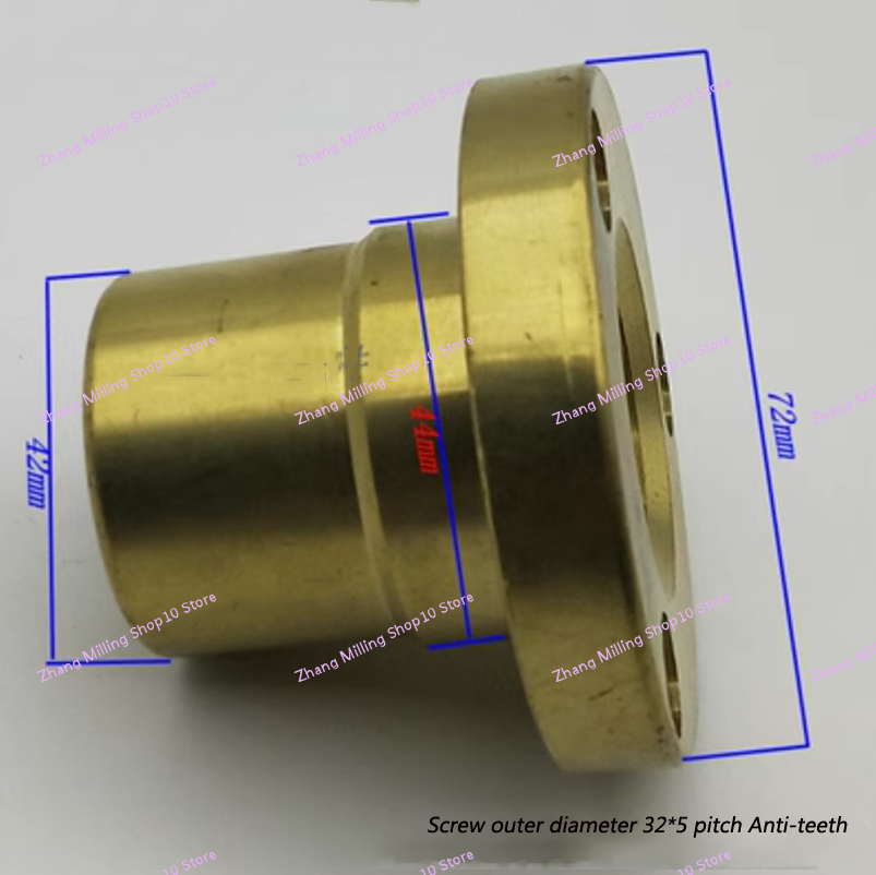 Écrou à manchon en cuivre à vis X /Y /Zaxis/écrou en bronze, 32x5/35x5mm, magasins/filetage de rotation à droite, fraiseuse CNC pour Bridgeport: MARRON