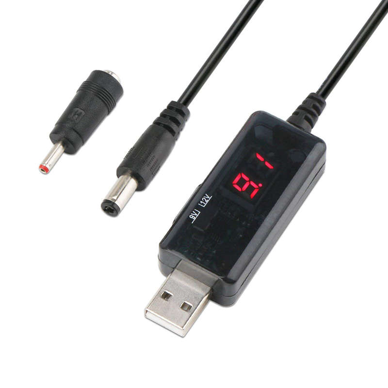 Usb Boost Kabel 5V Stap Tot 9V 12V Dc Voltage Converter 1A Step-Up Volt transformator Dc Power Regulator Met Schakelaar En Led Vol
