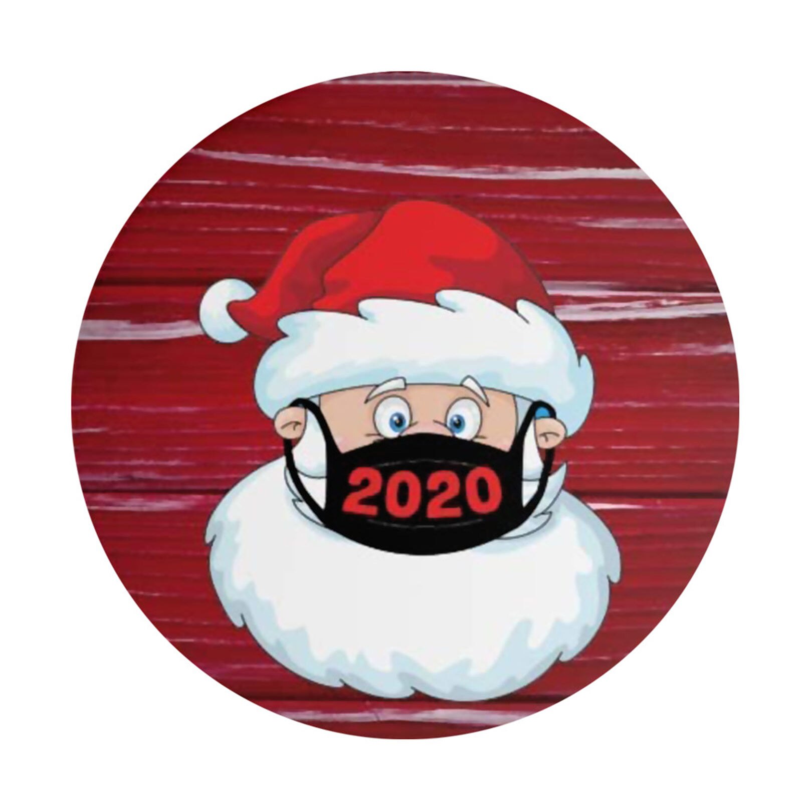 Paper Christmas DIY Deco Stickers Round Santa Claus Wear Mask Message " " 21cm Dia.: 50
