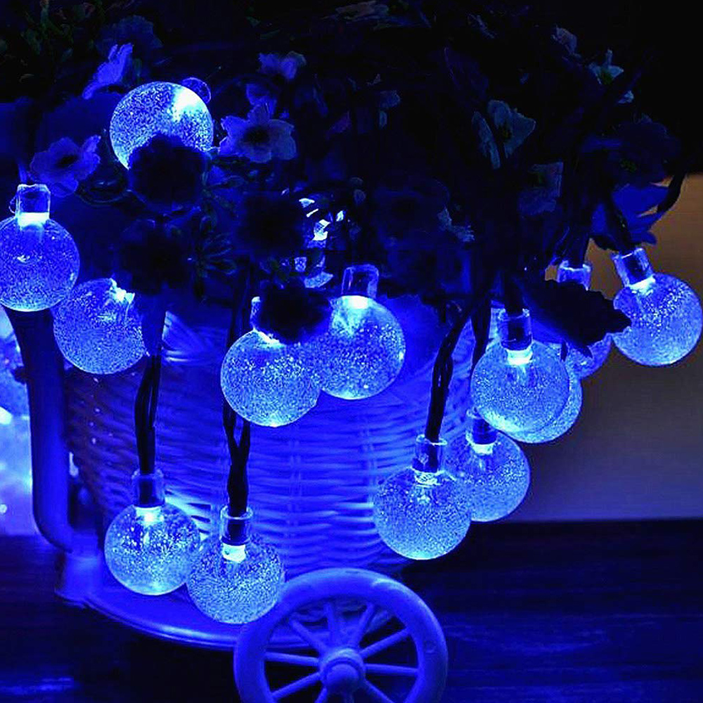Cadena de luz navideña, bola LED, iluminación de cadena, lámpara USB, bombilla, cadena de luz impermeable, 8 modos, Control remoto, lámpara de boda y Navidad: RGB / 650 W