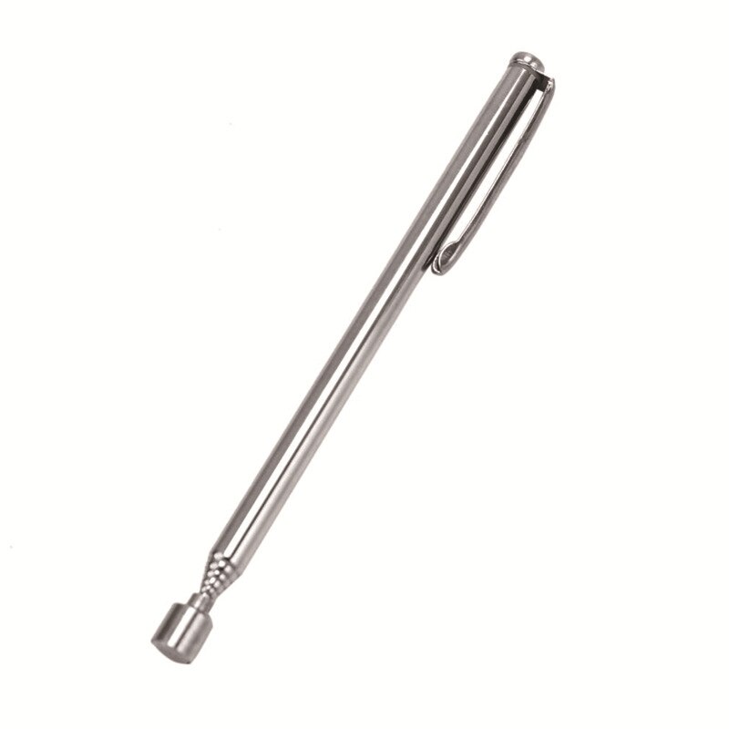 Parafuso magnético retrátil, ferramenta de garagem retrátil, coletor de parafuso, extrator de objeto, antena: Prata