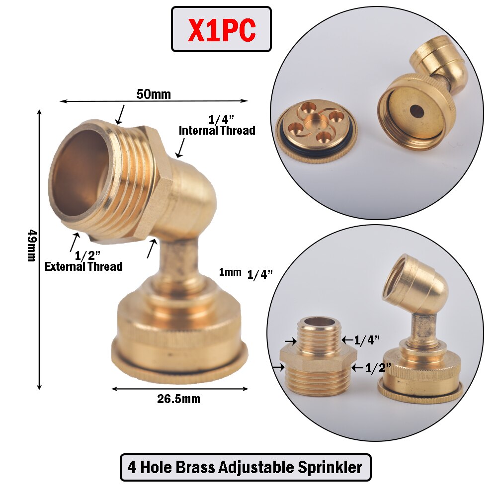 1-8 Hole 1/4" 1/2" 3/4" Brass Sprayer Nozzle Garden Irrigation For Farm Drip Irrigation Pesticide Atomizing Spray Fitting: J