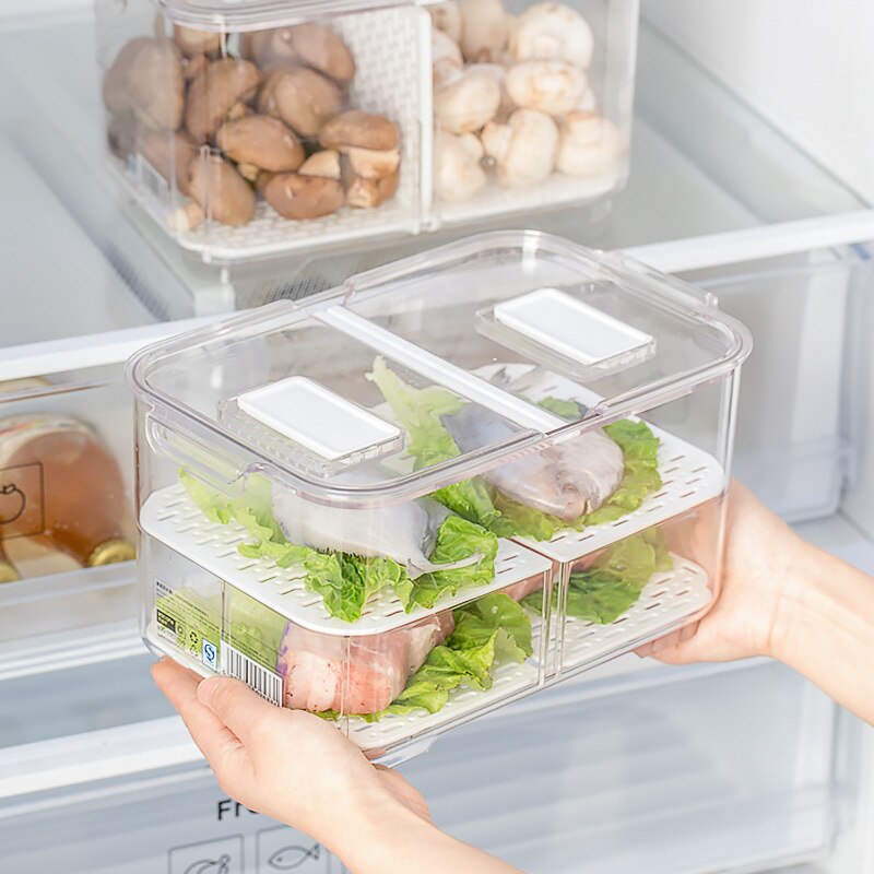 réfrigérateur alimentaire conteneurs de stockage avec couvercles cuisine stockage joint réservoir en plastique séparé légumes fruits frais boîte grand Ml