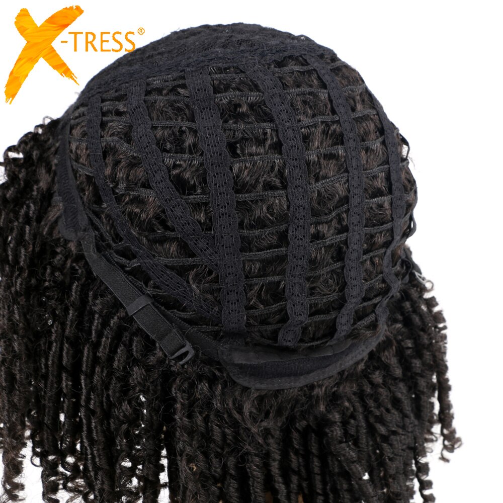 X-tresse Faux Locs kurz Bob Zöpfe Perücken Dreadlock häkeln Twist geflochten Synthetik Perücke Pro Schwarz Frauen 10Zoll Maschine gemacht Perücke