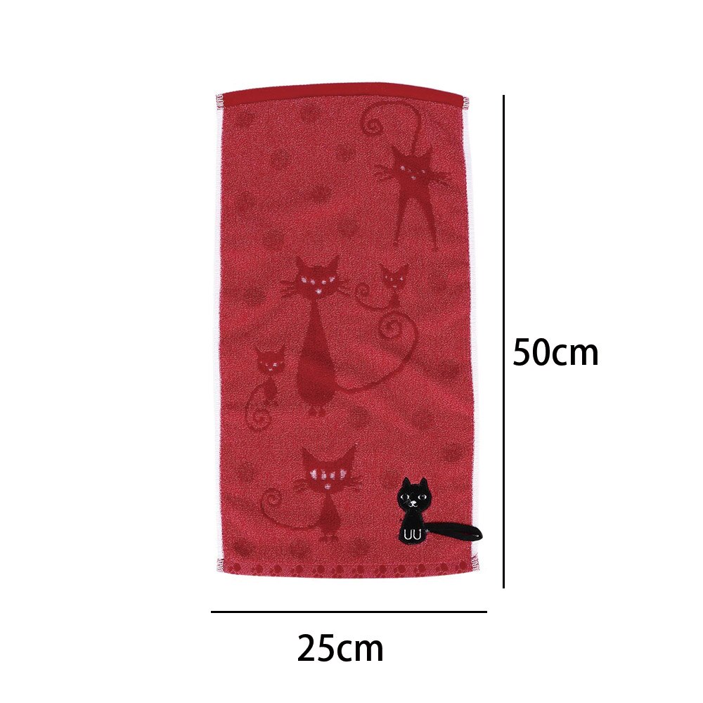 Mignon chaton dessin animé chat motif imprimer gant de toilette coton doux enfants enfants serviette soins infirmiers ménage visage serviette absorbant l'eau 1Pc