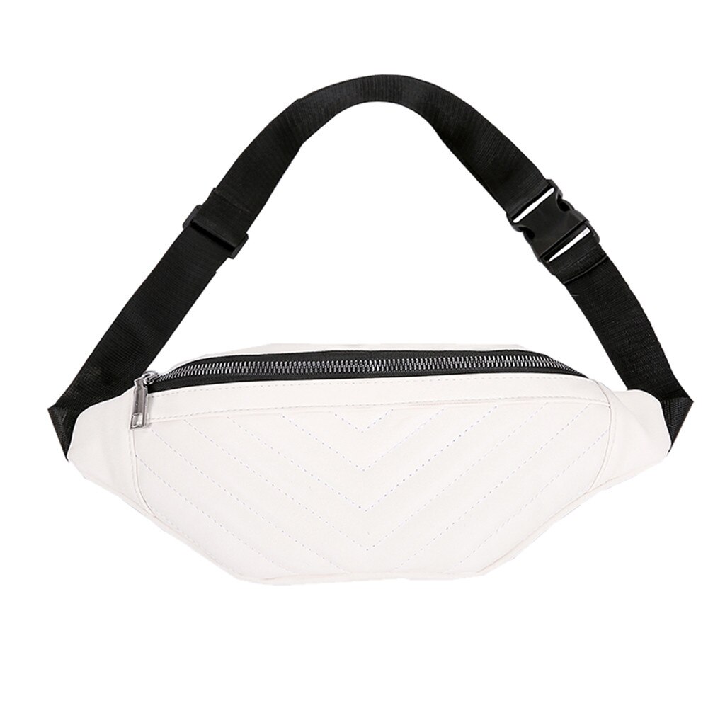 Fanny pack Reine farbe Frauen solide Taschen Diagonal Brust Tasche Reise Vielseitige Schulter Tasche Neue Frauen: White