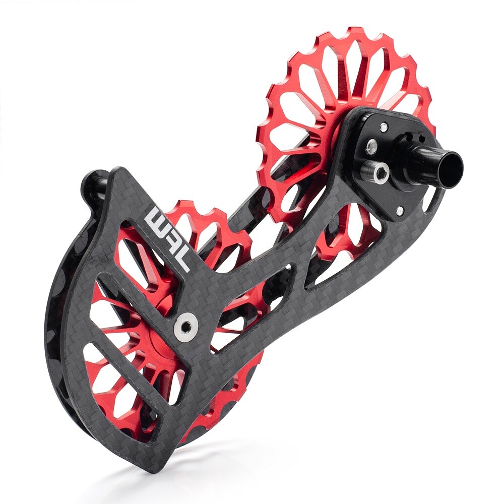 Desviador trasero de cerámica de fibra de carbono para bicicleta, rueda de guía de polea 17T para 6800 R7000 R8000 R9100 R9000, accesorios de bicicleta