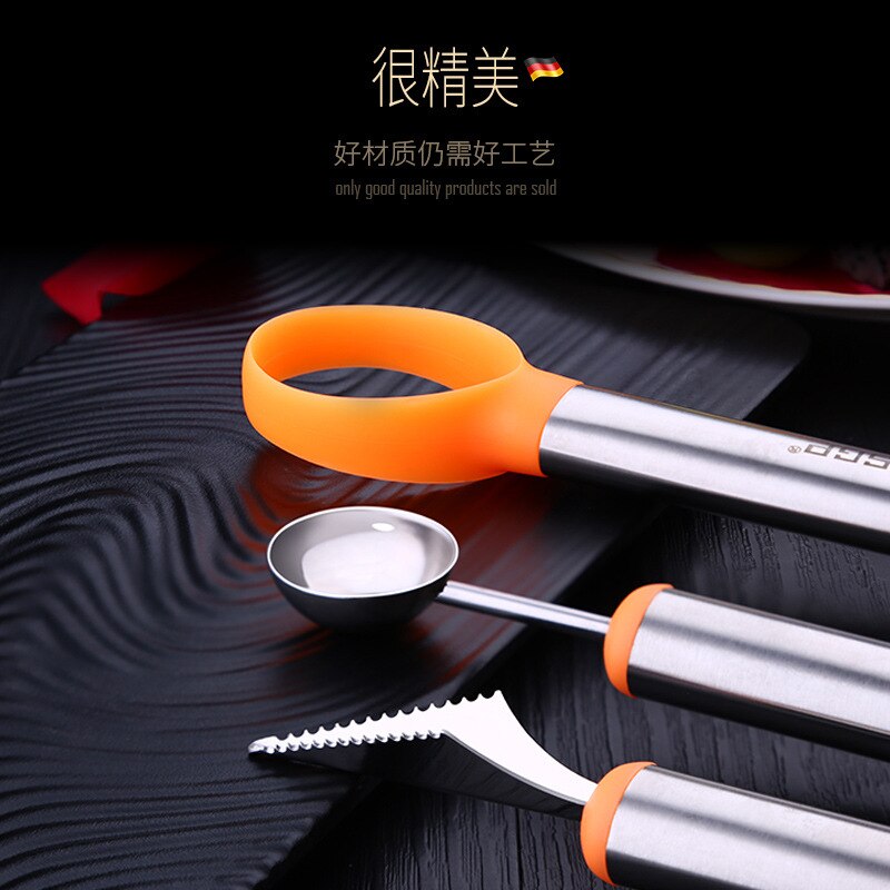 3pcs Fruit Carving Garnishing DIY Salad Tools Fruit Slicer Kit for Kitchen Fruit Vegetable Tools with Cutter Baller Peeler