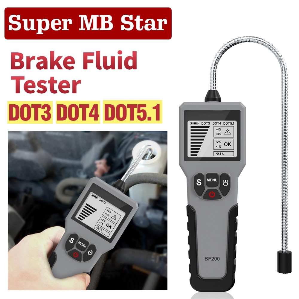 BF200 BF100 Accurate Oil Check Test Universal Car Brake Fluid Tester Automotive Liquid Testing Tool LCD/LED Display