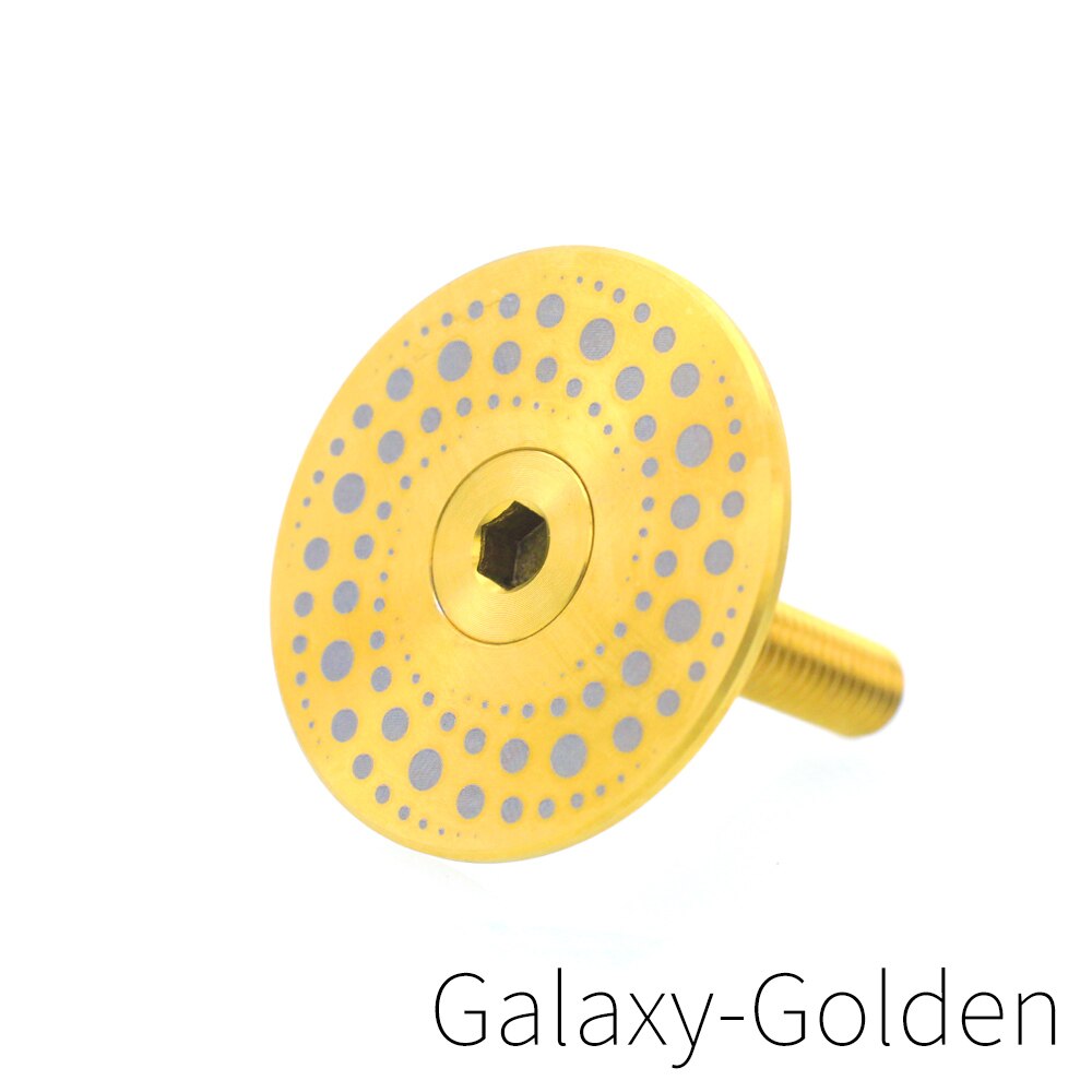 SR-SPATS Racefiets Headset Top Cap Titanium Mtb Stem Cap Met M6 * 30 Mm Headset Bouten: Goud